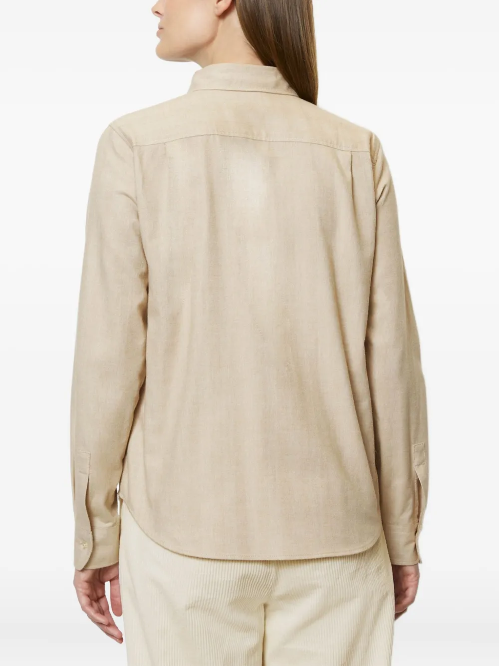 Marc O'Polo Button-up blouse met lange mouwen Beige