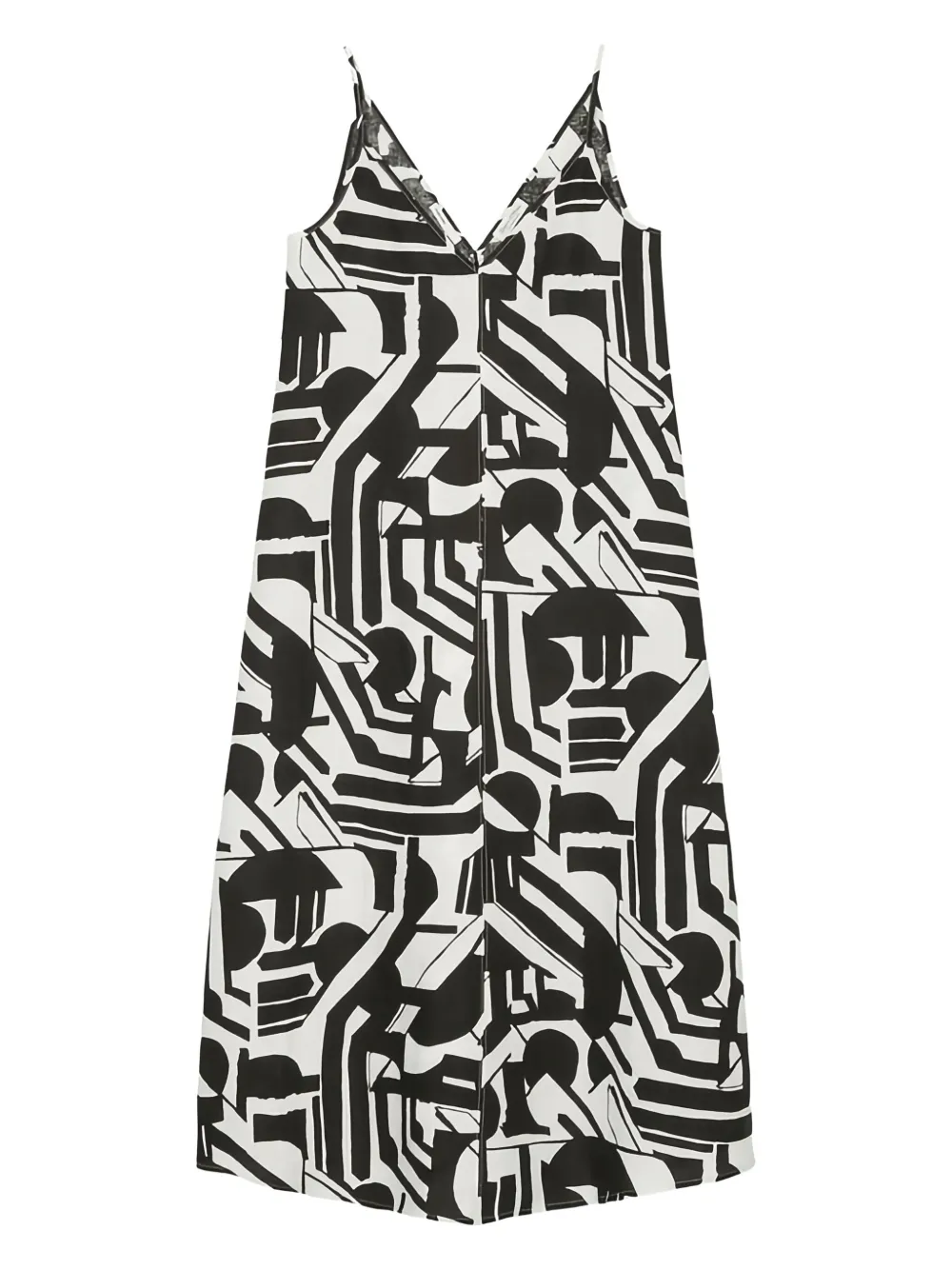 Marc O'Polo Midi-jurk met abstracte print Zwart