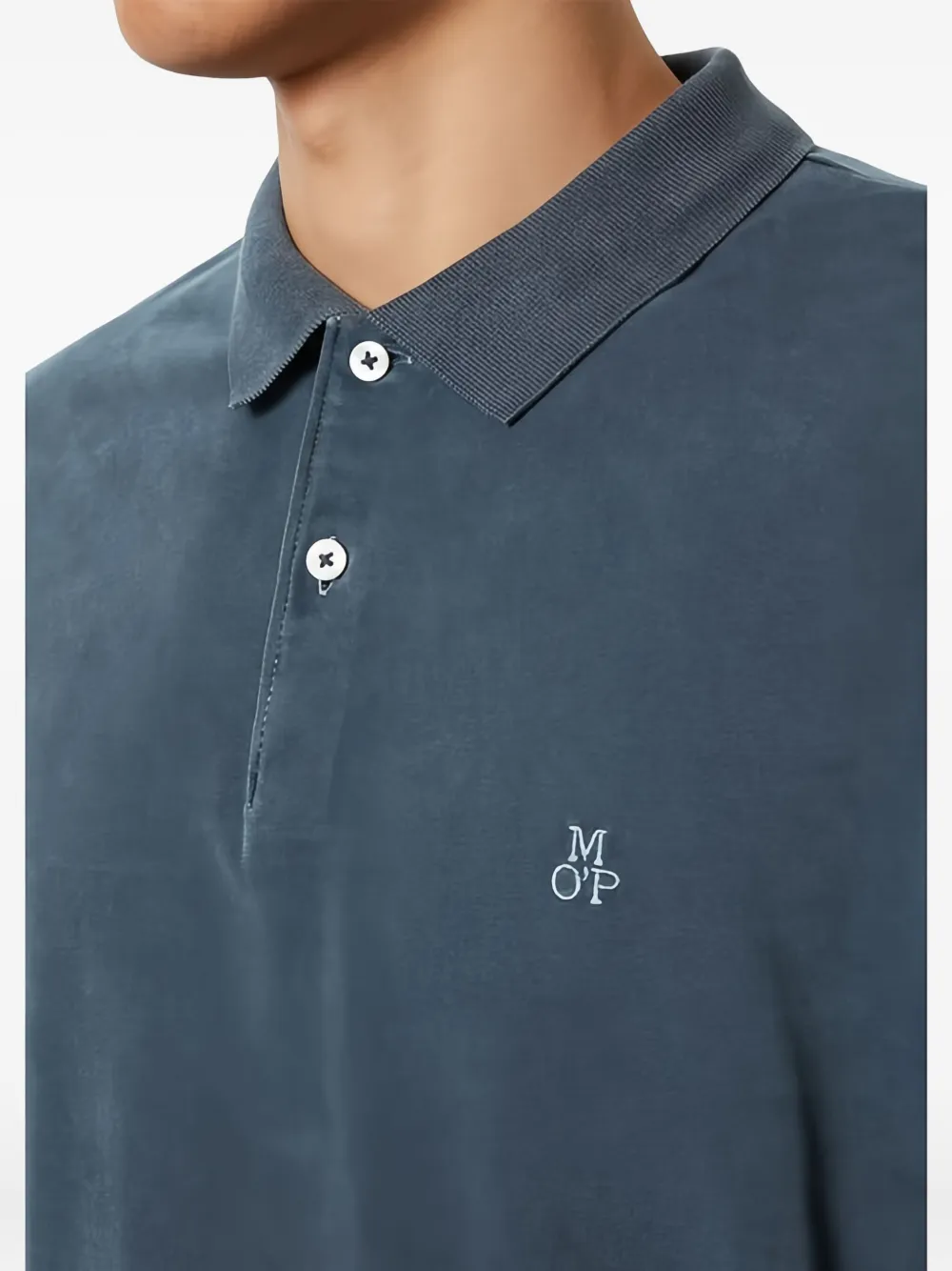 Marc O'Polo Poloshirt met lange mouwen Blauw