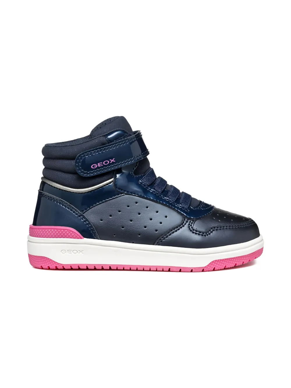 Geox Kids Washiba high-top perforated sneakers Blue