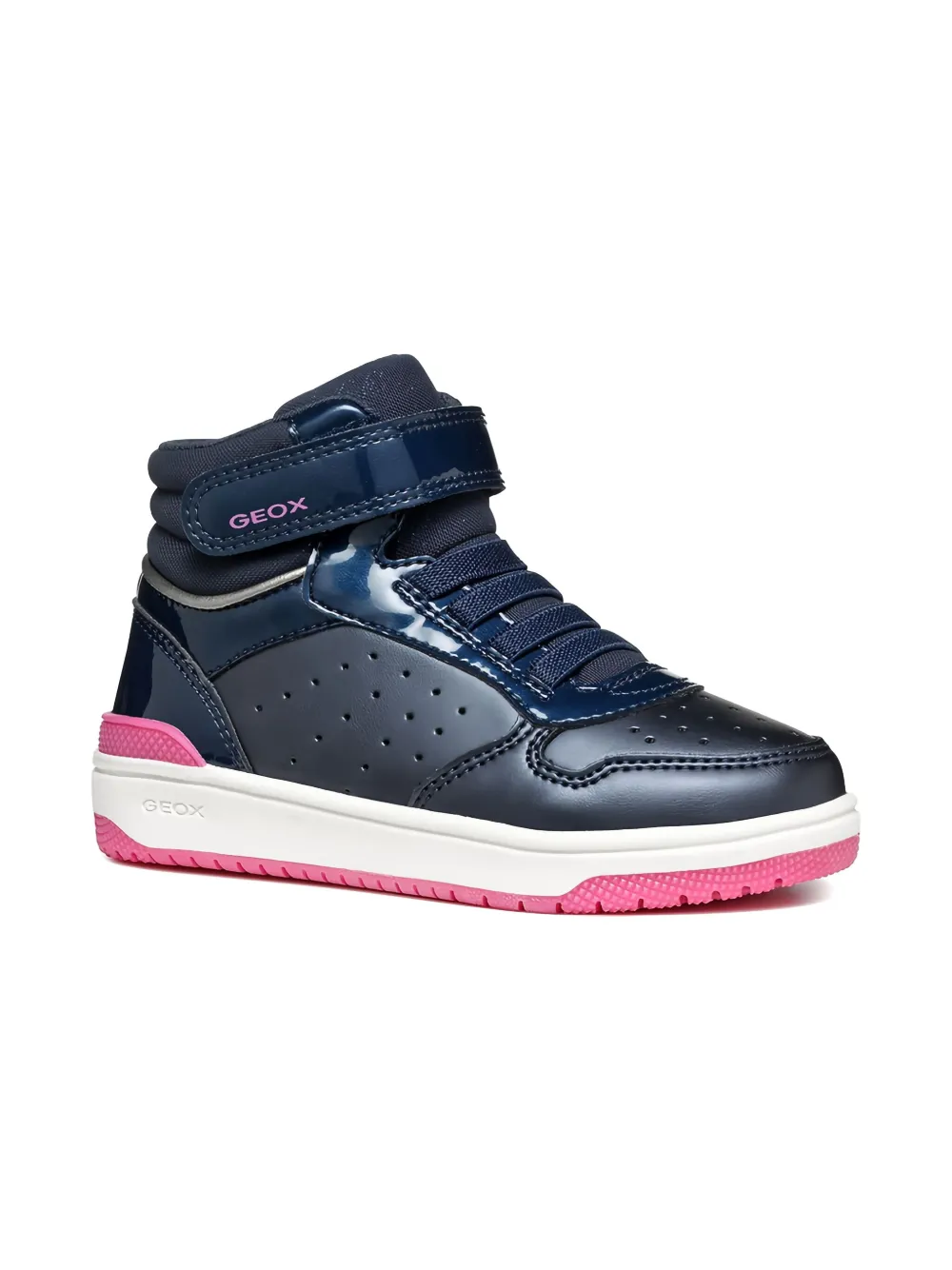 Geox Kids Washiba high-top perforated sneakers Blue