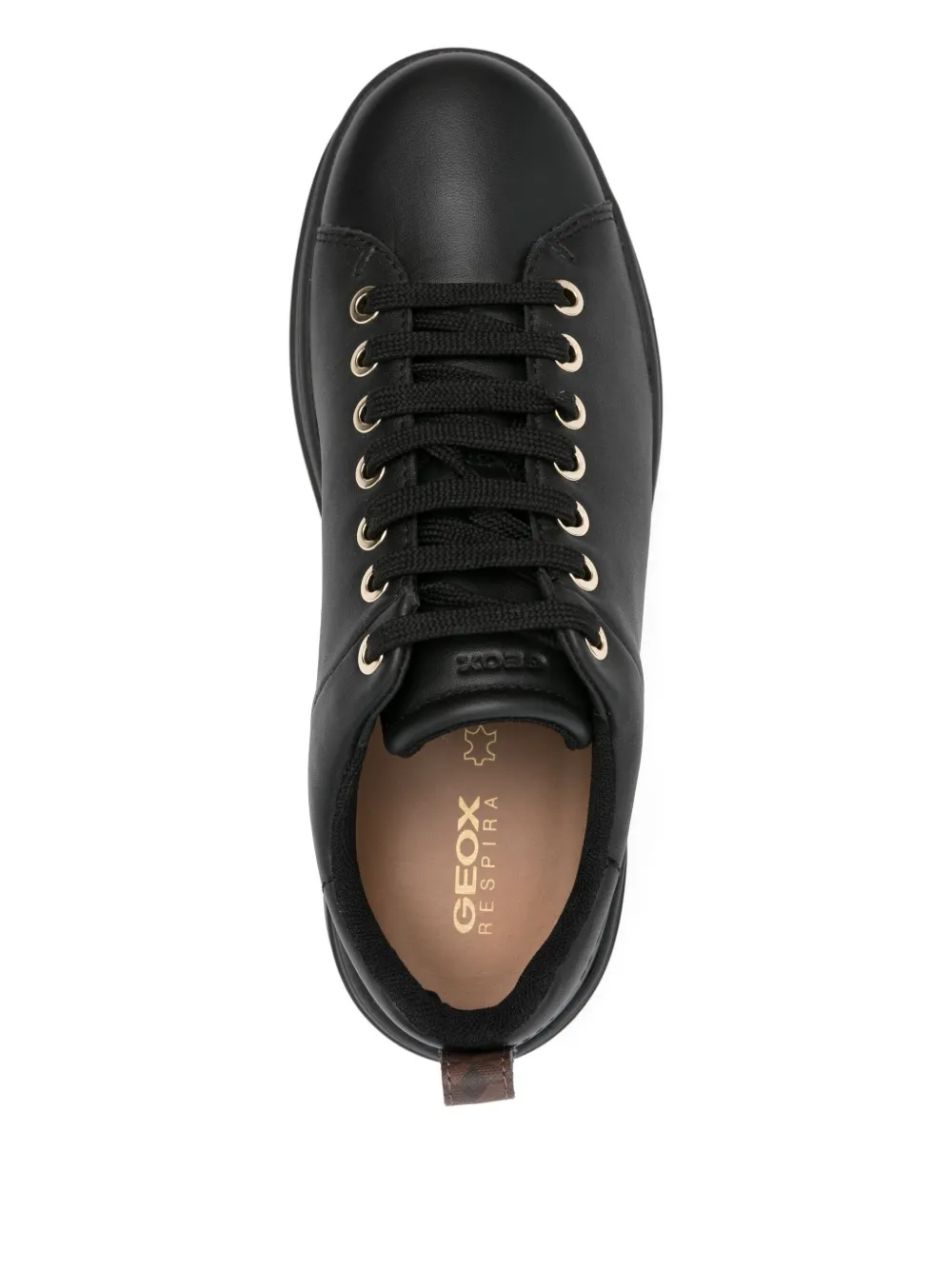 Geox Spherica Ecub leather platform sneakers Black