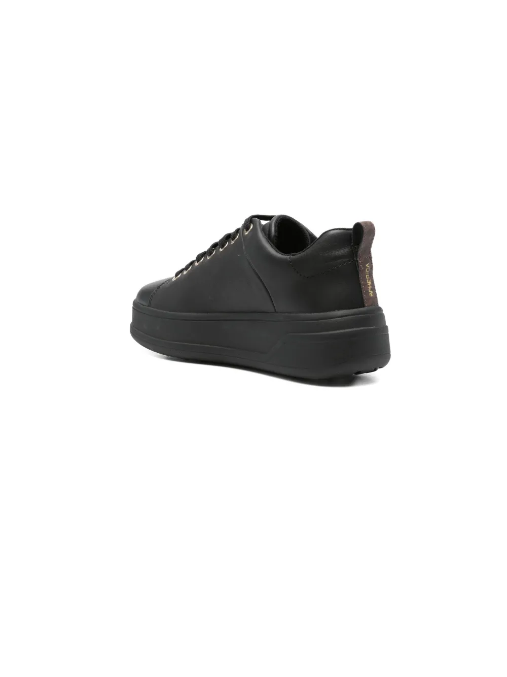 Geox Spherica Ecub leather platform sneakers Black