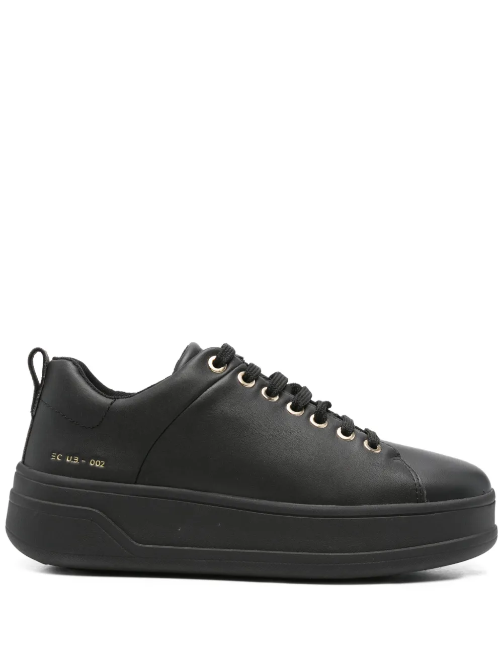 Geox Spherica Ecub leather platform sneakers Black