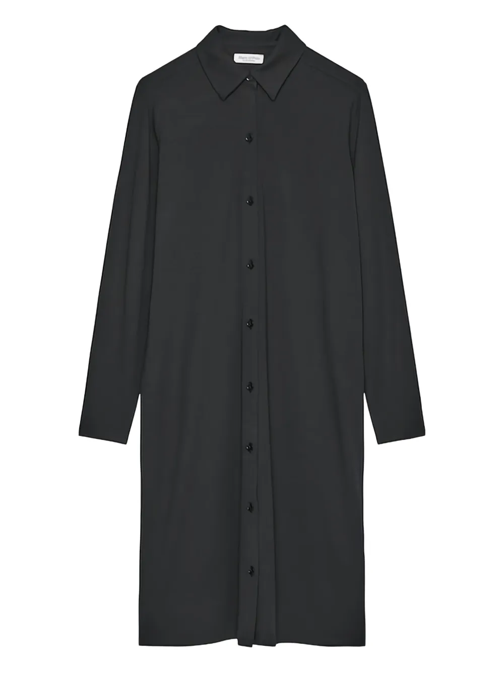 Marc O'Polo buttoned long-sleeve midi dress | Black | Image 1
