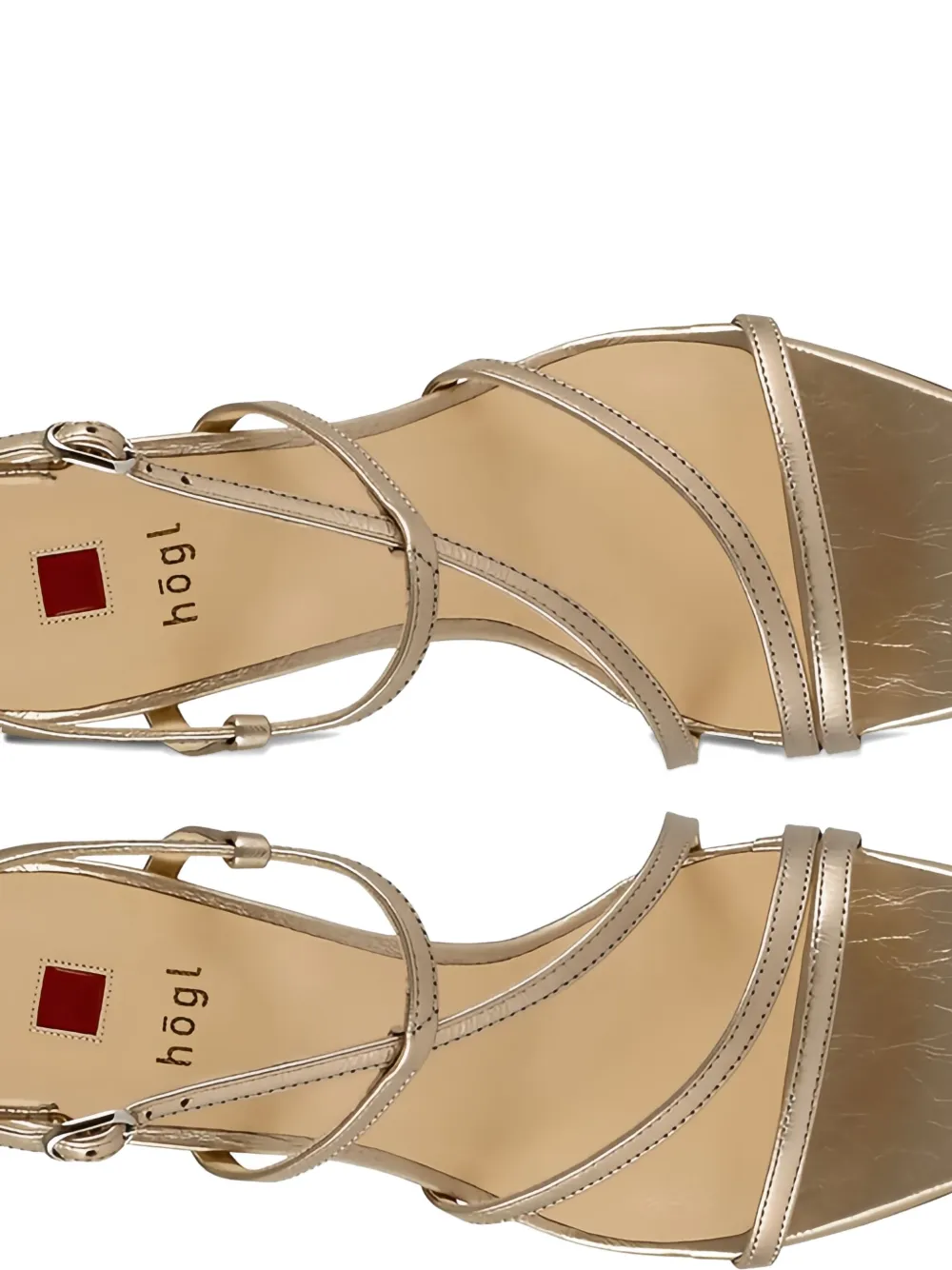 Hogl 100mm Chiara metallic heeled sandals Gold