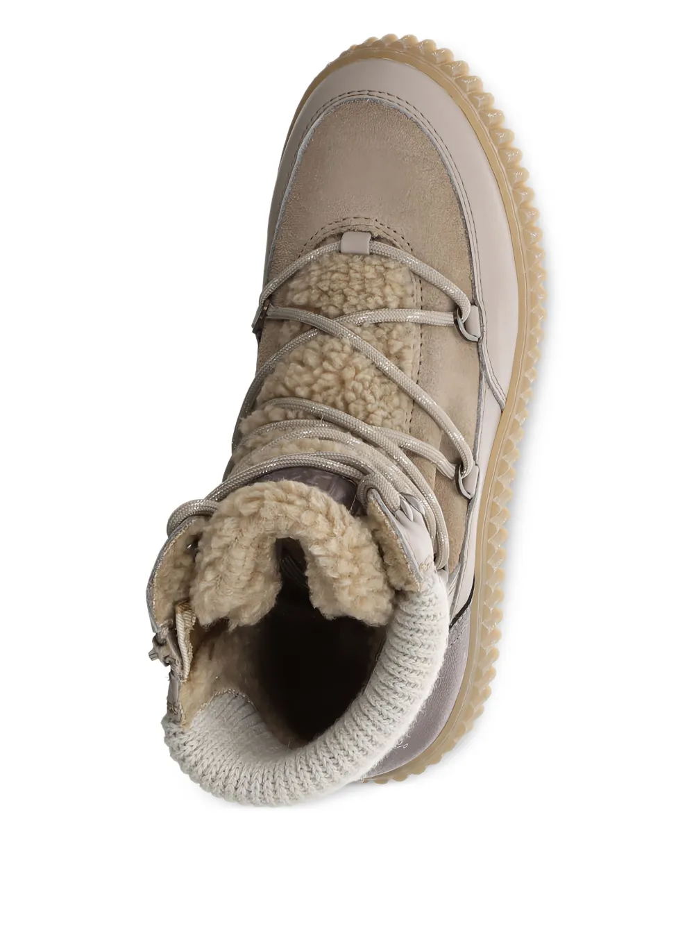 Marc O'Polo Bianca lammy enkellaarzen met veters Beige