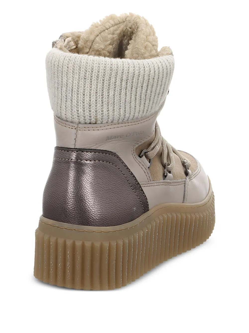 Marc O'Polo Bianca lammy enkellaarzen met veters Beige
