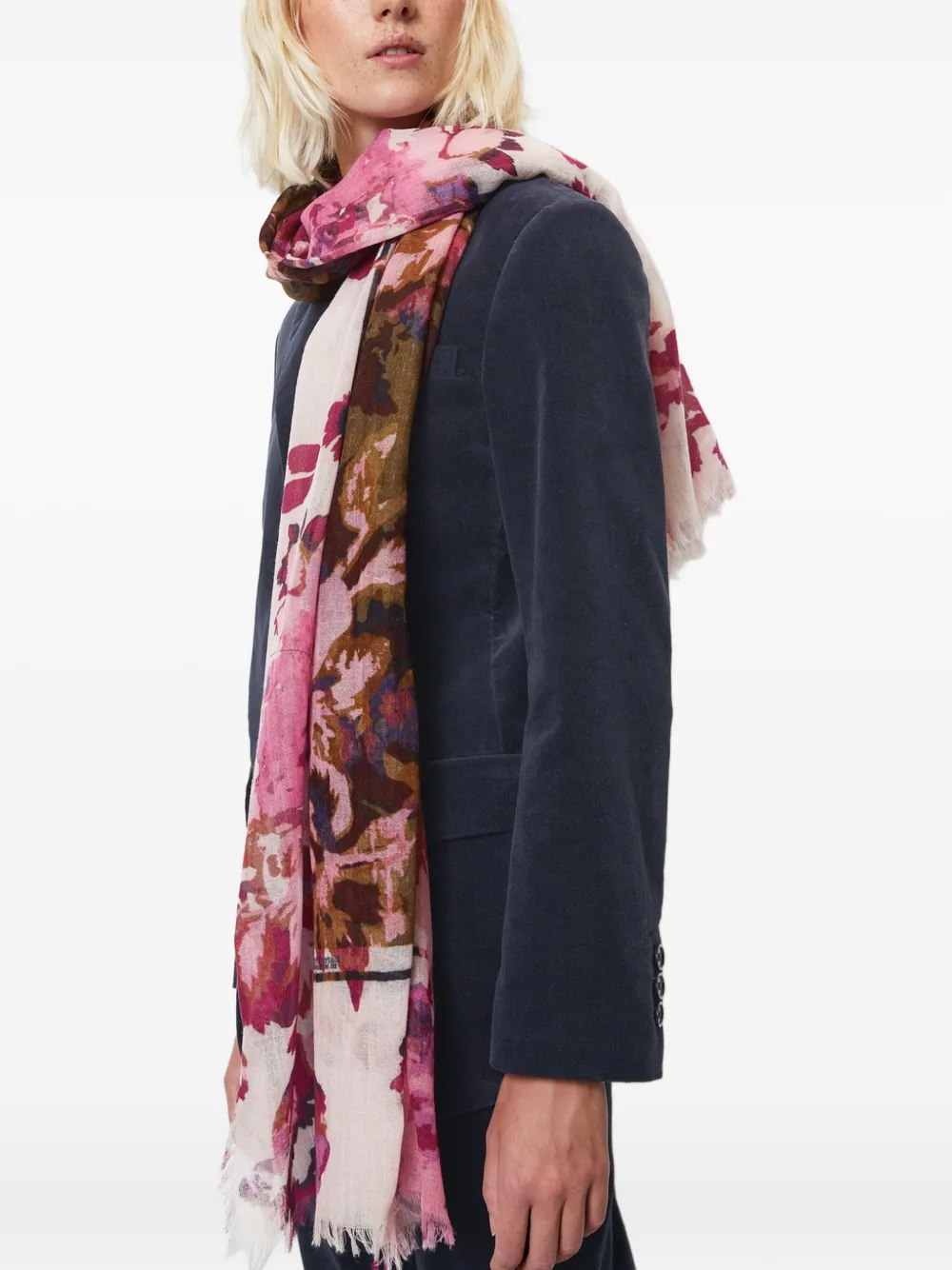 Marc O'Polo Sjaal met bloemenprint Roze