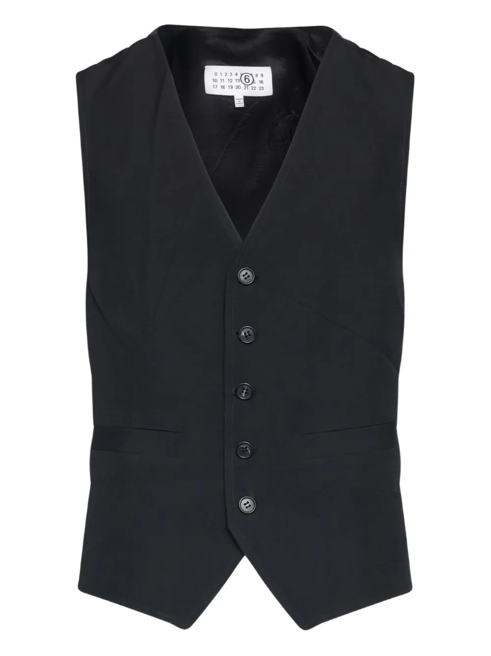 MM6 Maison Margiela Gilet met enkele rij knopen Zwart