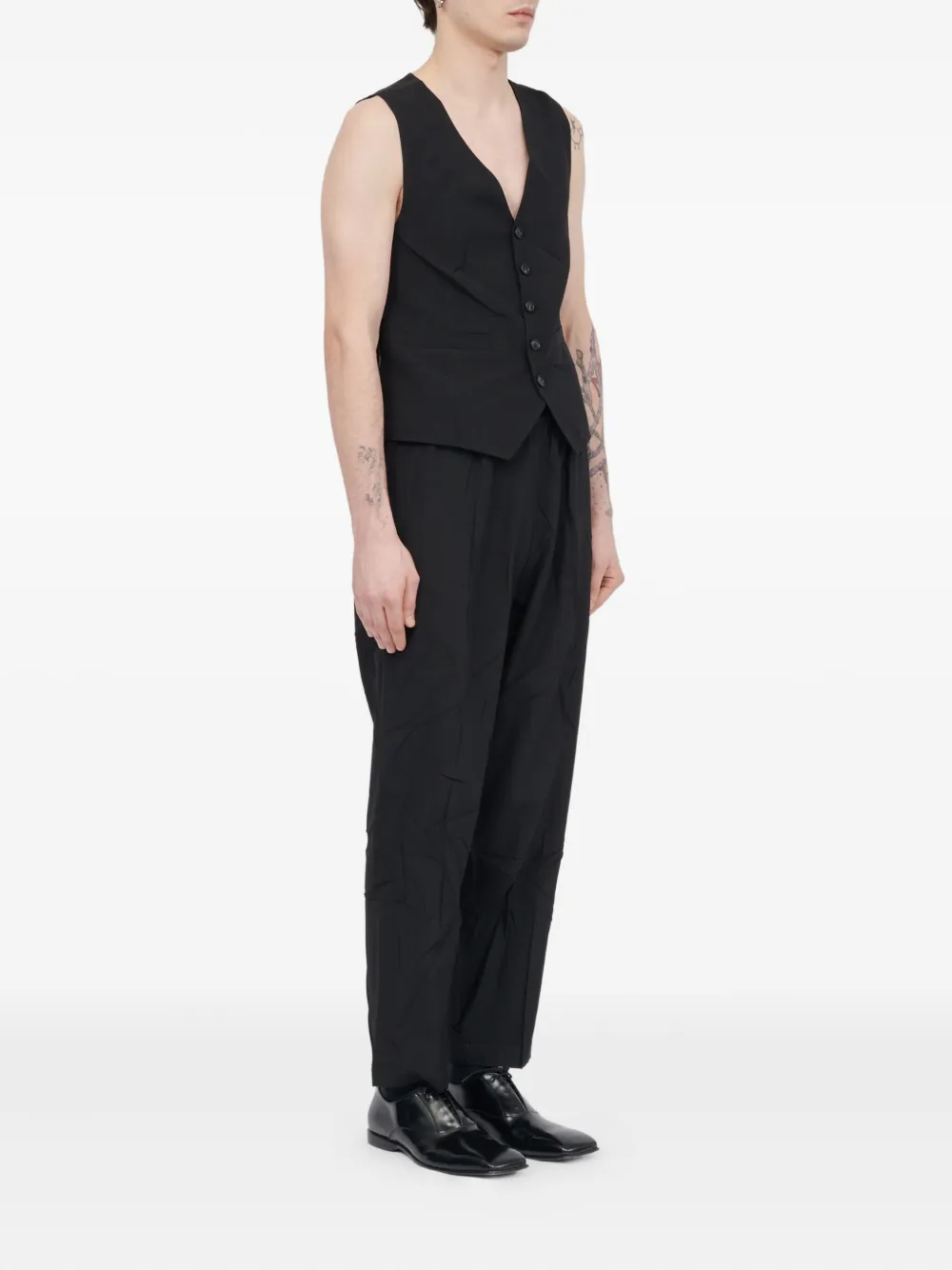 MM6 Maison Margiela Gilet met enkele rij knopen Zwart