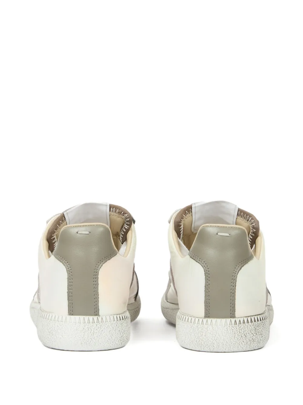 Maison Margiela Metallic leren sneakers met vlakken Beige