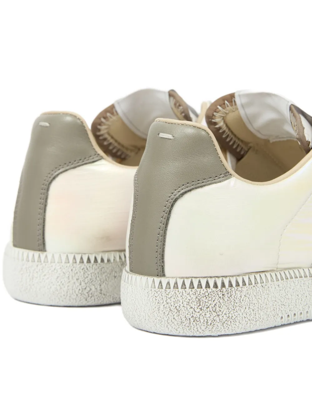 Maison Margiela Metallic leren sneakers met vlakken Beige