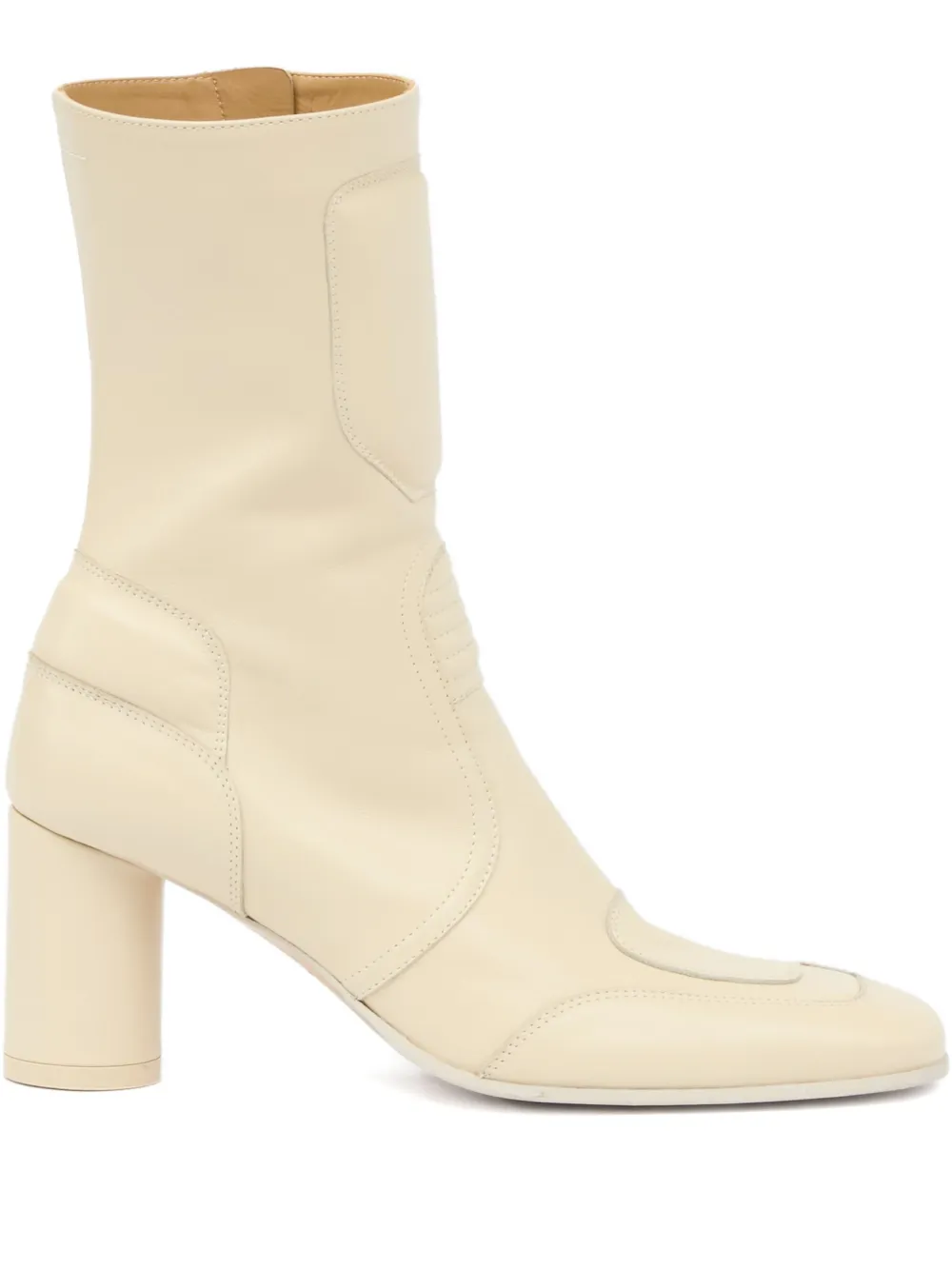 MM6 Maison Margiela 90 mm enkellaarzen met blokhak Beige