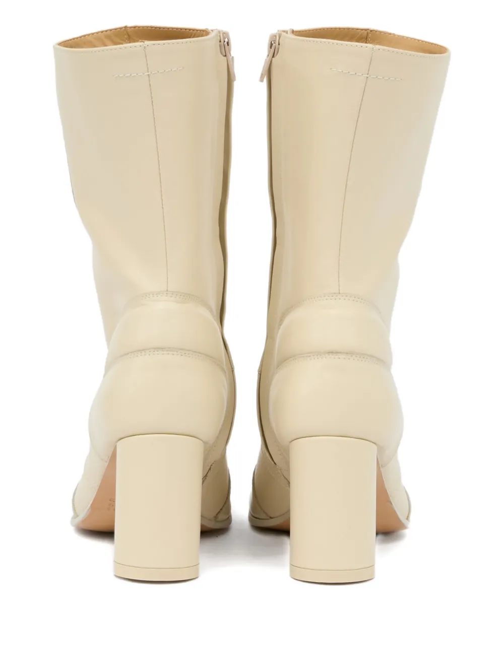 MM6 Maison Margiela 90 mm enkellaarzen met blokhak Beige