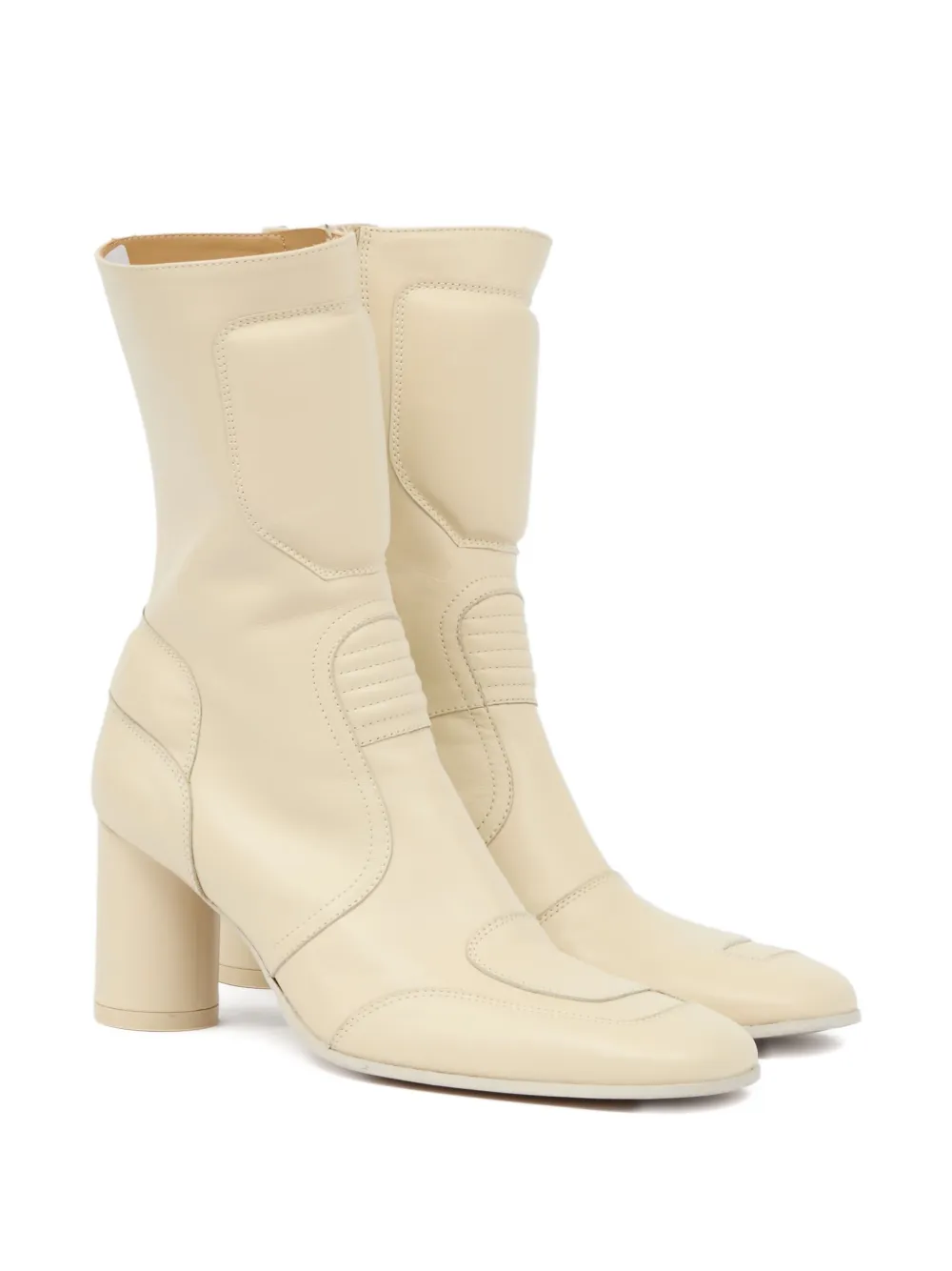 MM6 Maison Margiela 90 mm enkellaarzen met blokhak Beige
