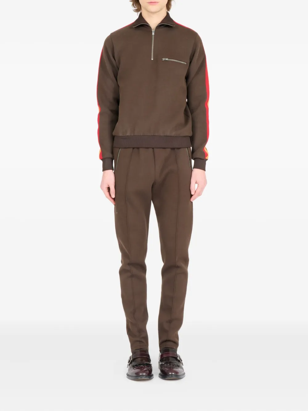 Maison Margiela Sweater met hoge hals en rits Bruin