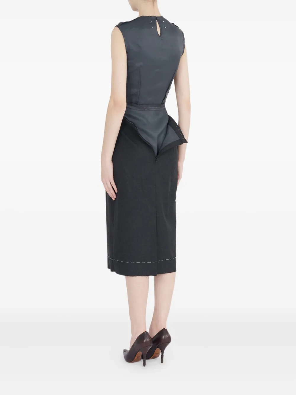 Maison Margiela Panelled Pencil Dress In Black