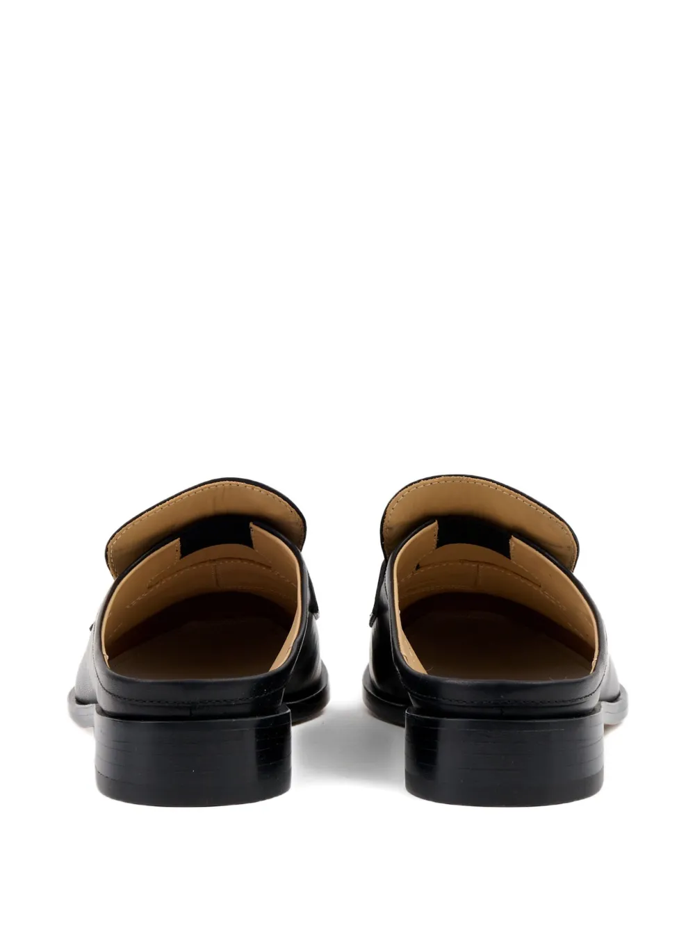 MM6 Maison Margiela leather slip-on mules Black