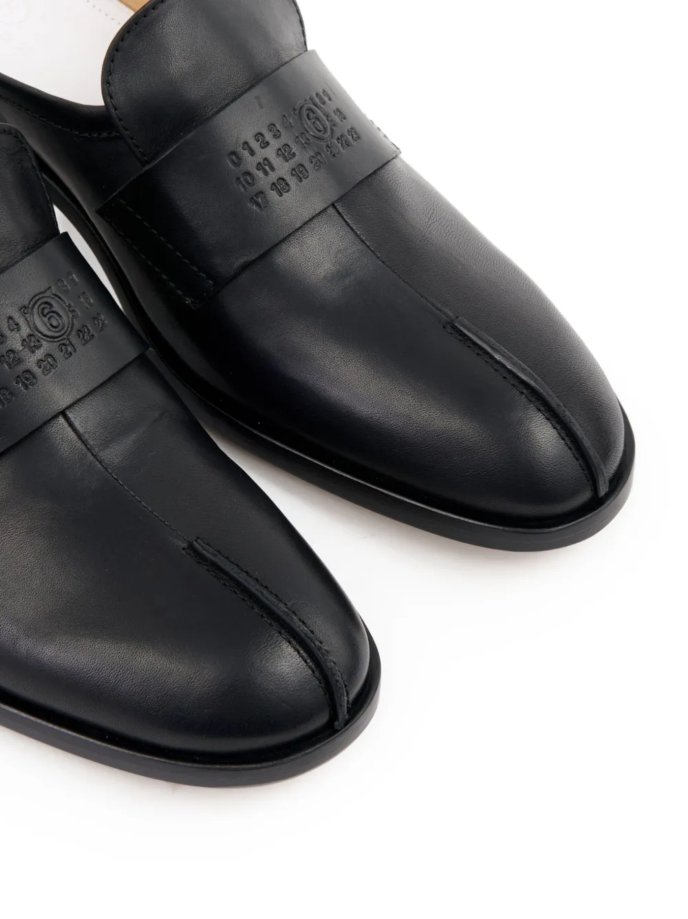 MM6 Maison Margiela leather slip-on mules Black