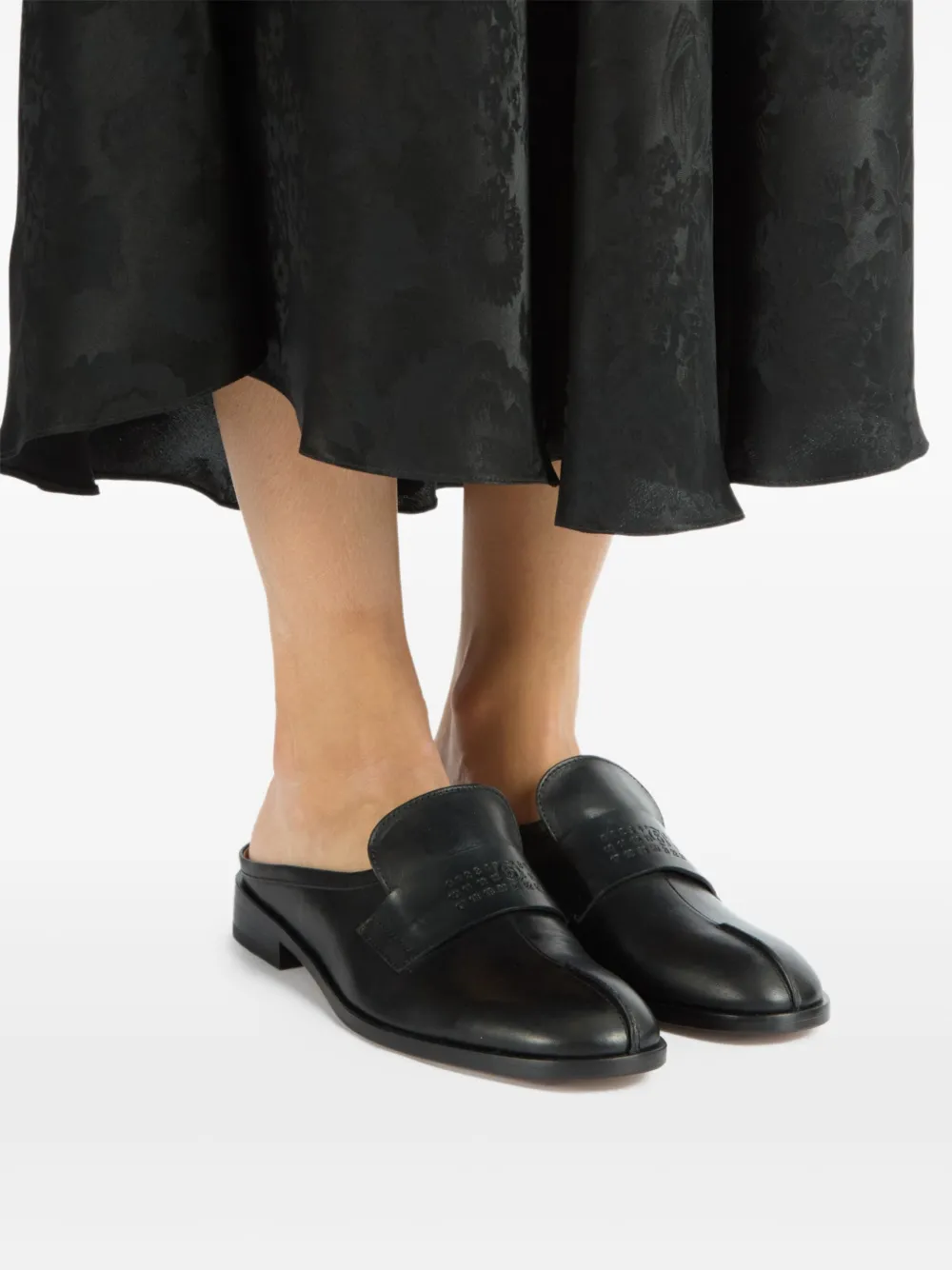 MM6 Maison Margiela leather slip-on mules Black