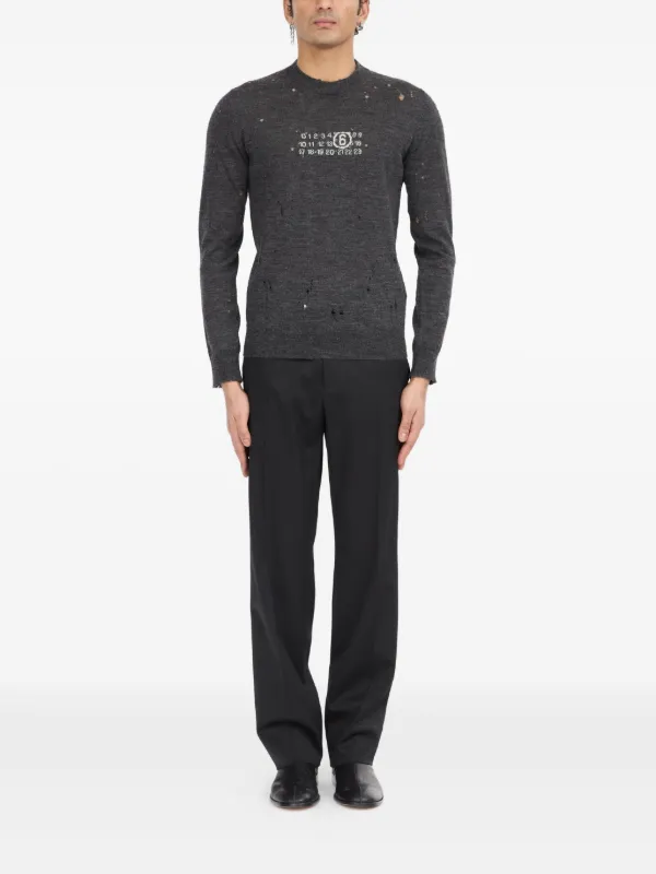 トップス Maison Margiela Crew Neck Knit Grey Maison Margiela // Grey Crewneck Sweater – VSP Consignment