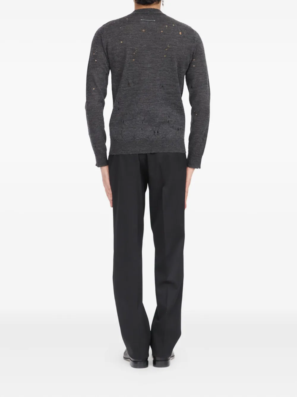 MM6 Maison Margiela Numeric trui met ronde hals Grijs