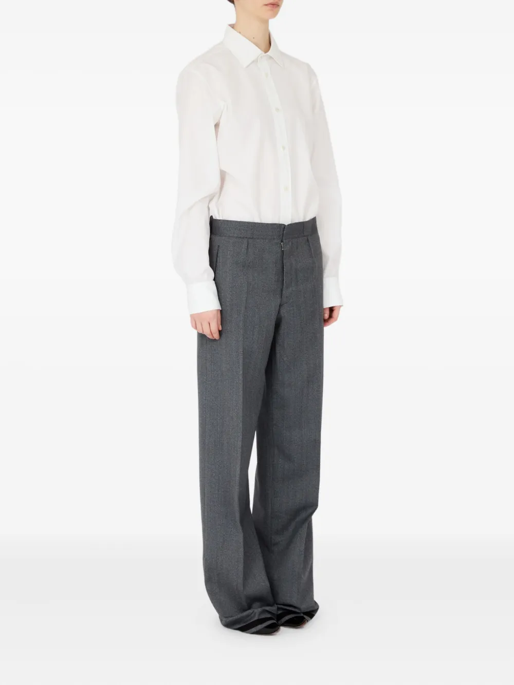 Maison Margiela Pantalon met wijde pijpen Grijs