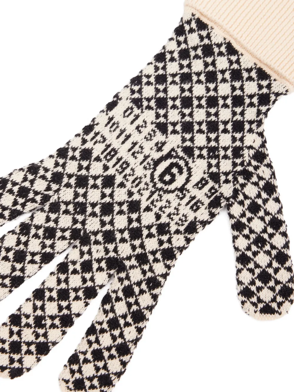 MM6 Maison Margiela Intarsia handschoenen Wit