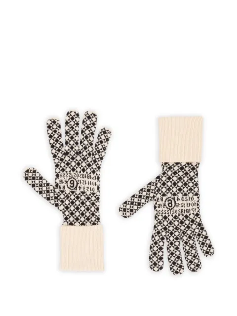 MM6 Maison Margiela gants à logo en intarsia