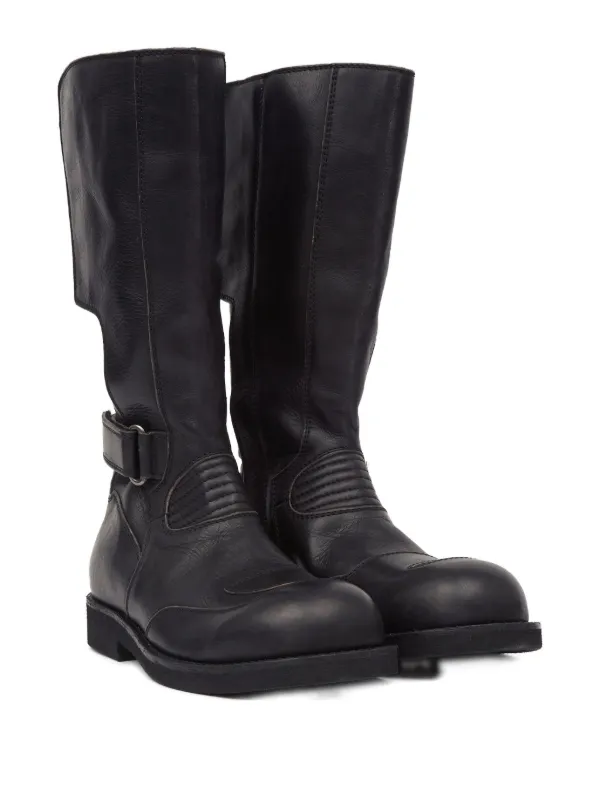 MM6 メゾンマルジェラ レザー ロングブーツ MM6 Maison Margiela レザーロングブーツ | ブラック | FARFETCH JP