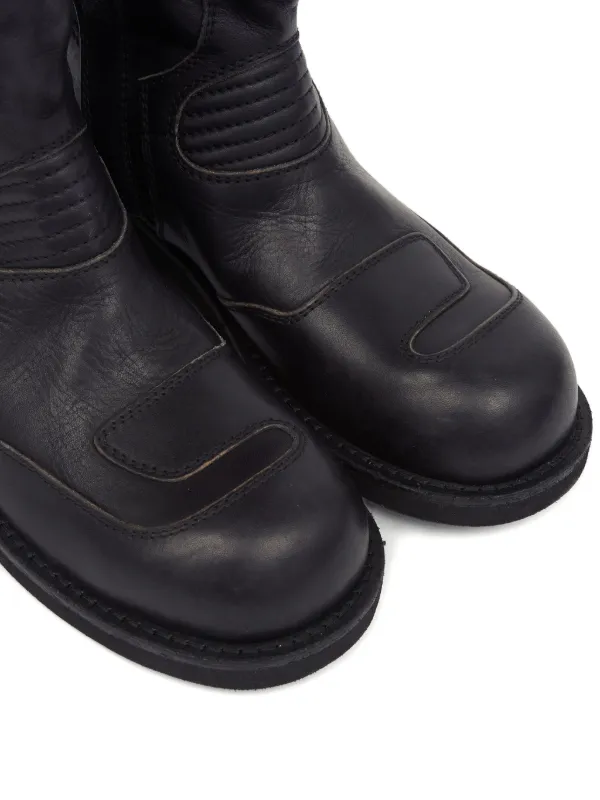 MM6 Maison Margiela レザーロングブーツ | ブラック | FARFETCH JP