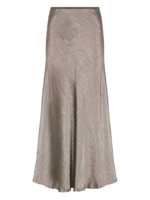 Maison Margiela Satin Midi Skirt in Brown