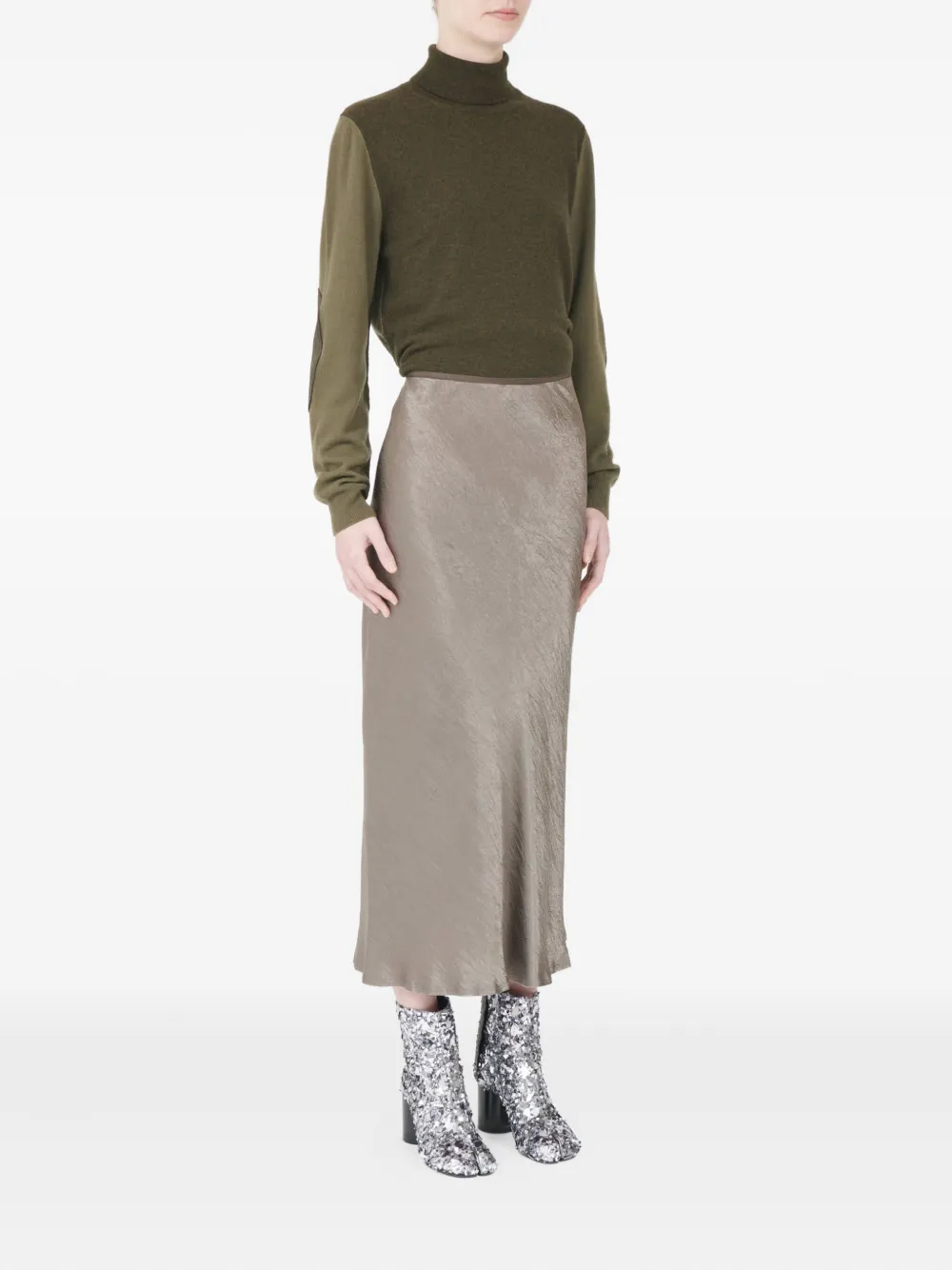 Maison Margiela Uitgesneden midi-rok Bruin