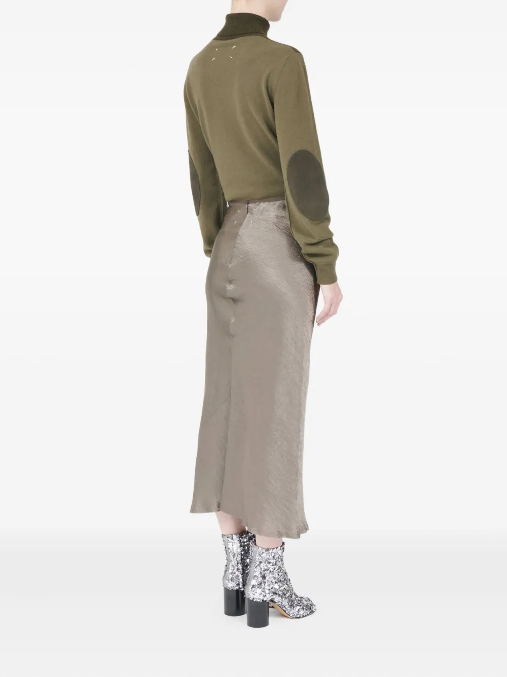 Maison Margiela Uitgesneden midi-rok Bruin
