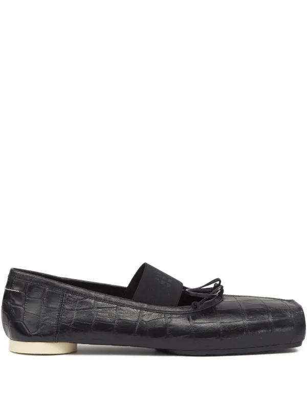 MM6 Maison Margiela クロコエンボス フラットシューズ