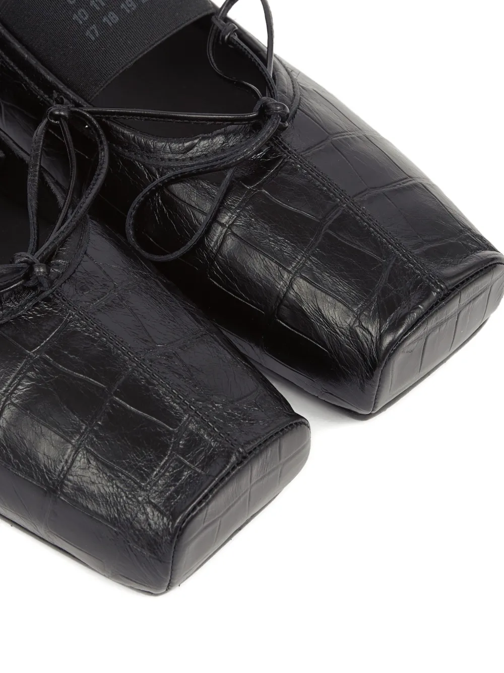 MM6 Maison Margiela crocodile-embossed ballet flats Black