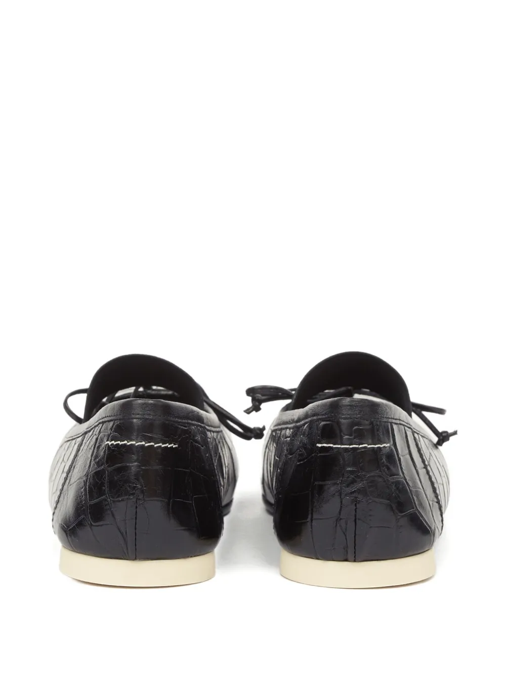 MM6 Maison Margiela crocodile-embossed ballet flats Black