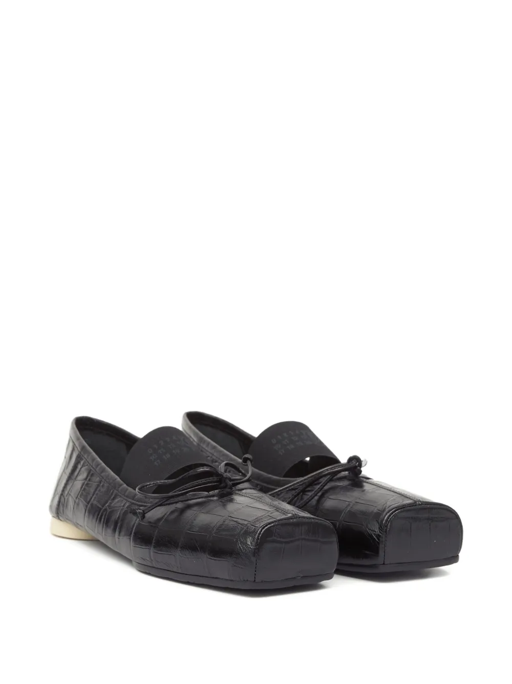 MM6 Maison Margiela crocodile-embossed ballet flats Black