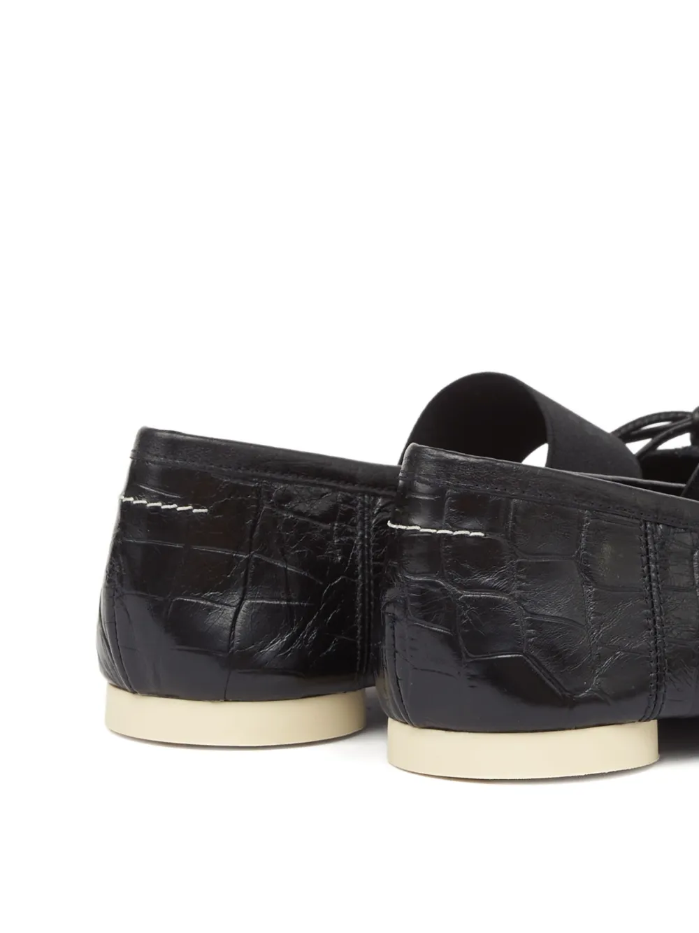 MM6 Maison Margiela crocodile-embossed ballet flats Black