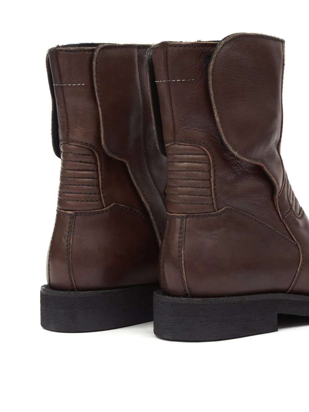 Mm6 Maison Margiela Leather Boots In Brown