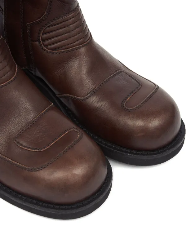 MM6 Maison Margiela レザー ブーツ | ブラウン | FARFETCH JP