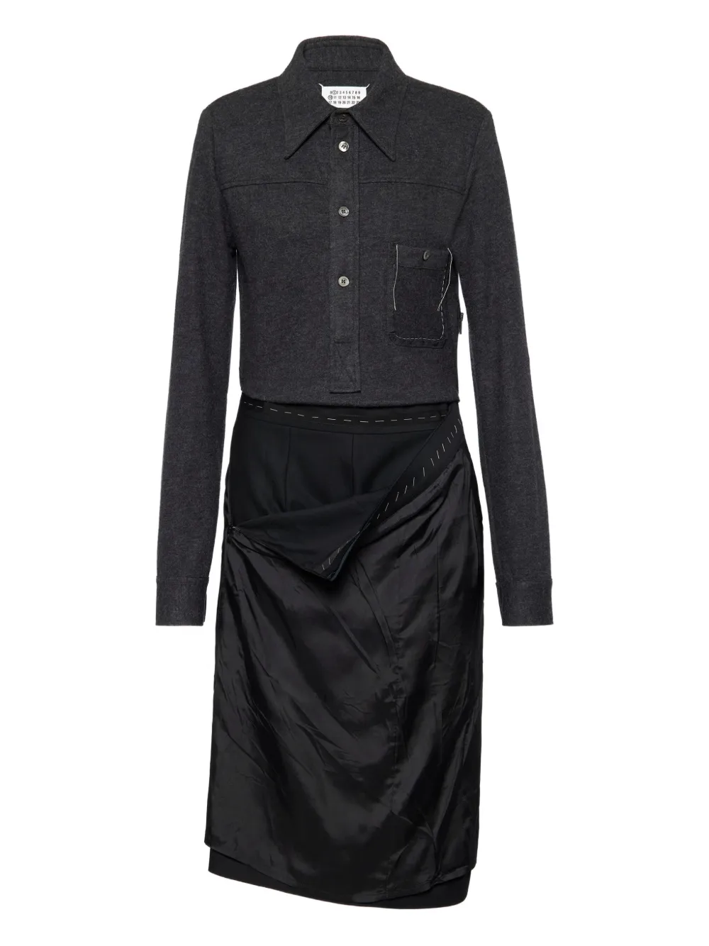 Maison Margiela Long Sleeve Midi Dress In Blue