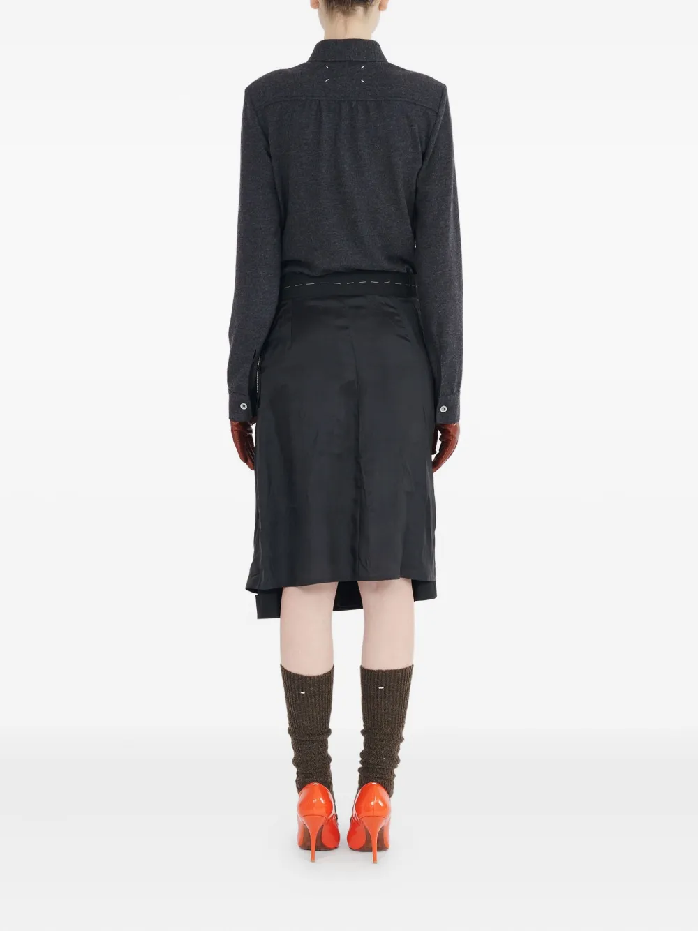 Maison Margiela Long Sleeve Midi Dress In Blue