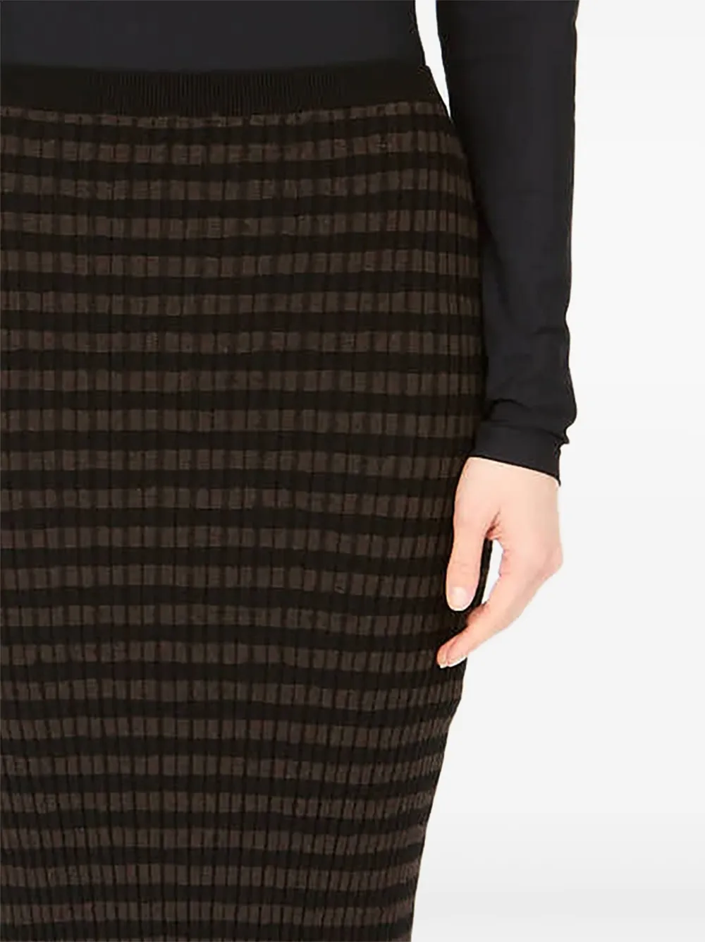 MM6 Maison Margiela Geribbelde midi-rok Bruin