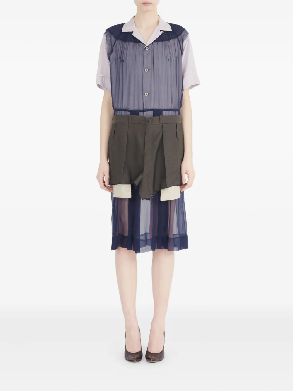 Maison Margiela Gelaagde midi-jurk - Blauw