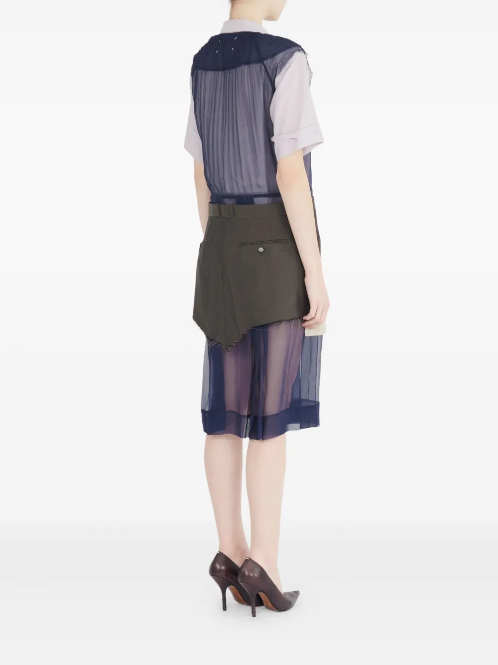 Maison Margiela Layered Midi Dress In Multi