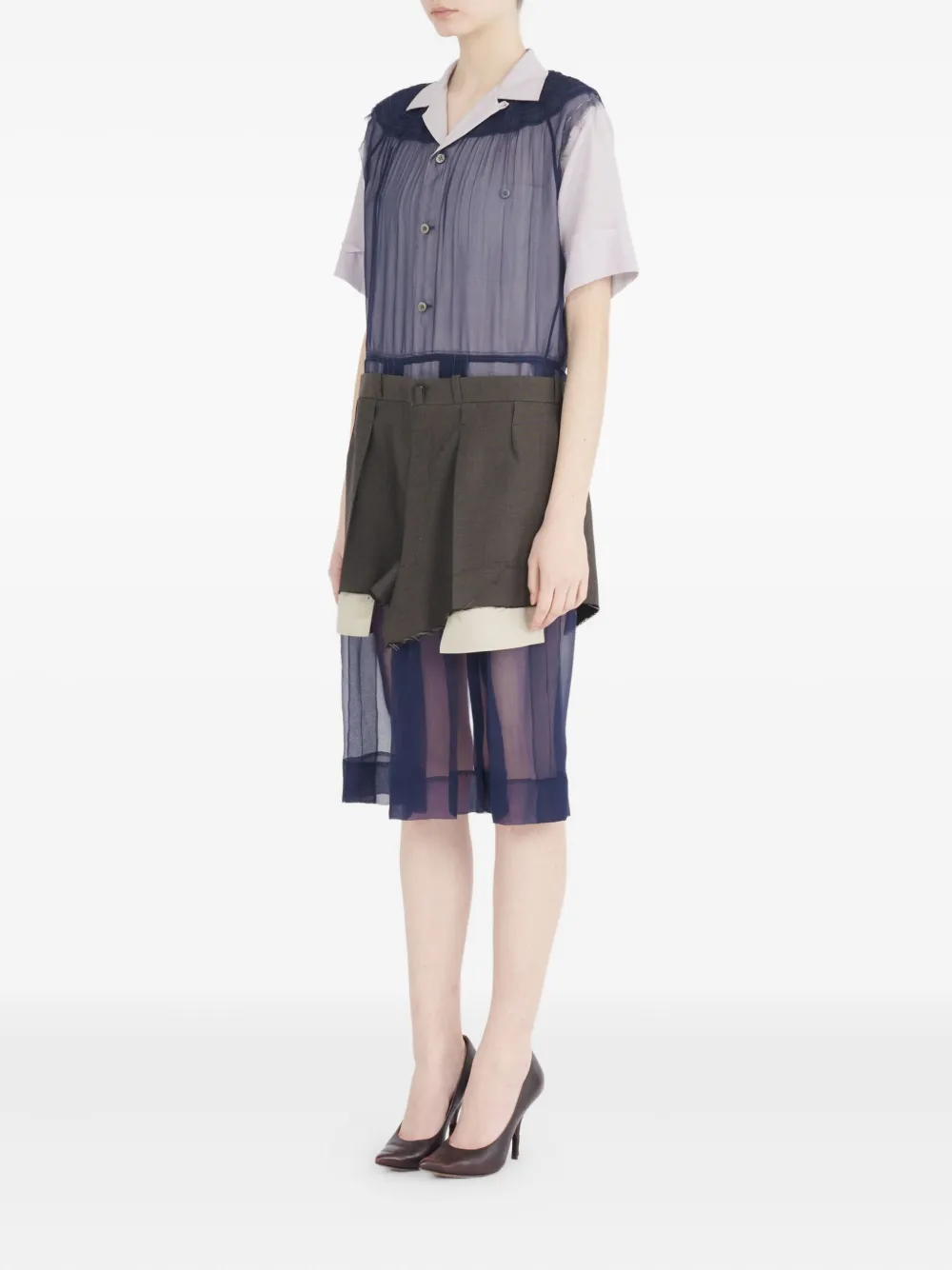 Maison Margiela Layered Midi Dress In Multi