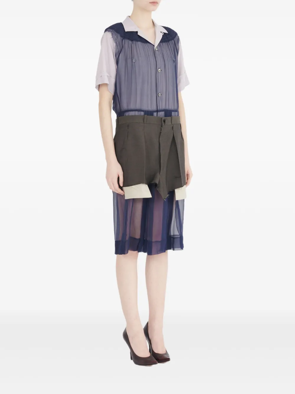 Maison Margiela Layered Midi Dress In Multi