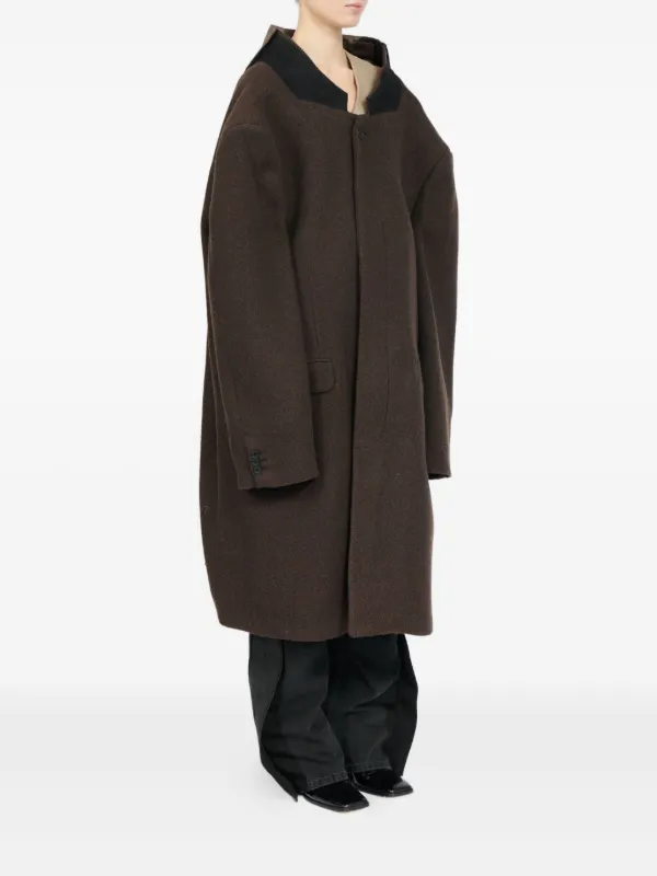MM6 Maison Margiela ドロップショルダー コート | ブラウン | FARFETCH JP